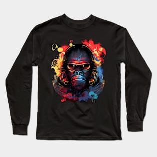 Anime Cyber Ape (Sci-Fi Ape Vintage Retro Future Design Cyberpunk Space Ape) Long Sleeve T-Shirt